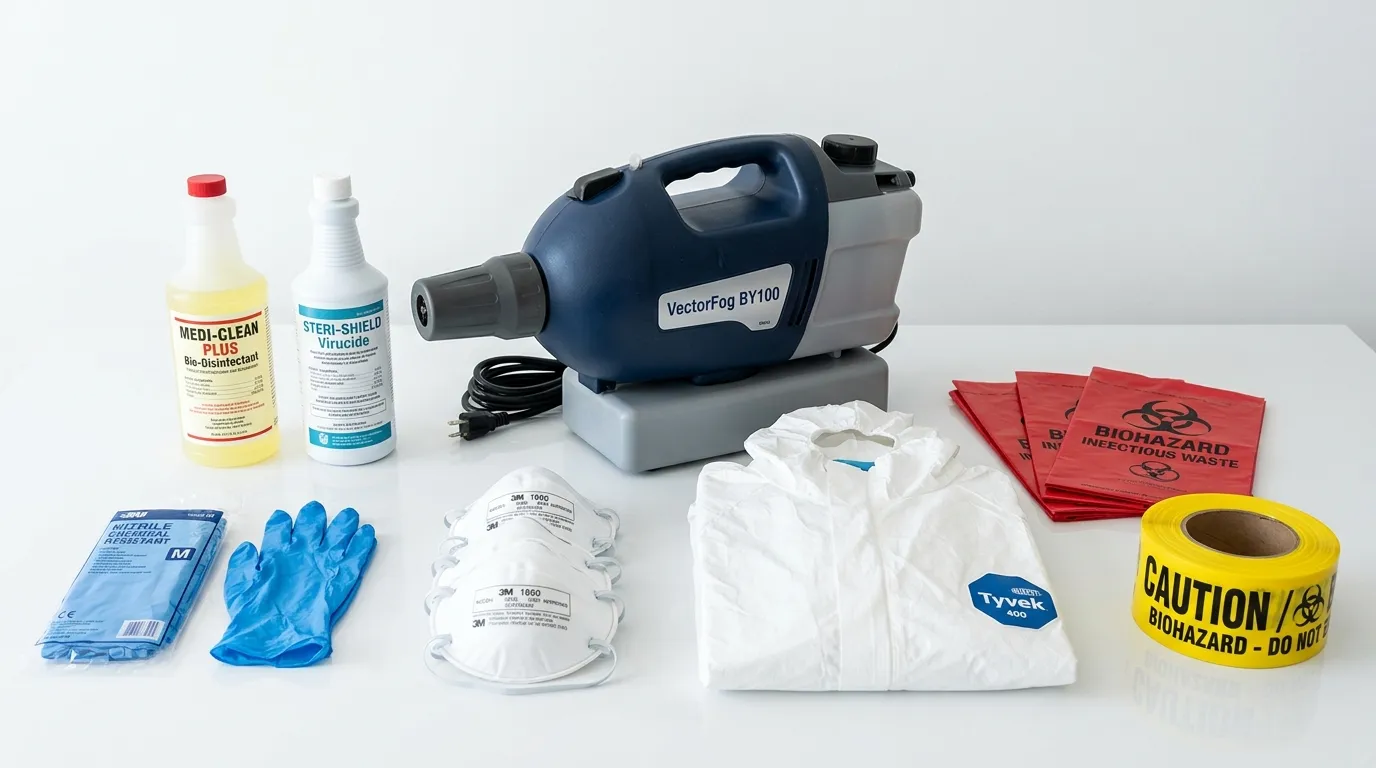 Professional biohazard remediation crew working in Haines City